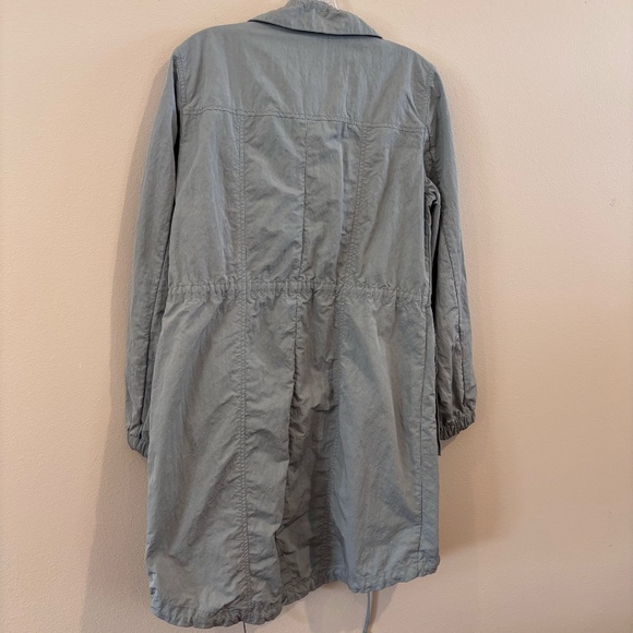 Banana Republic Women's SZ S Trench Coat Jacket Adjustable Waist Light Green - Picture 12 of 14